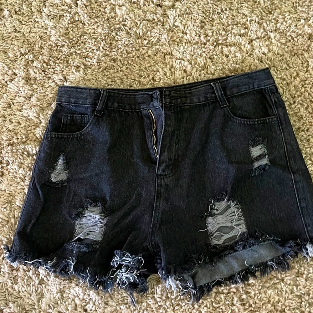 Shein black jean shorts